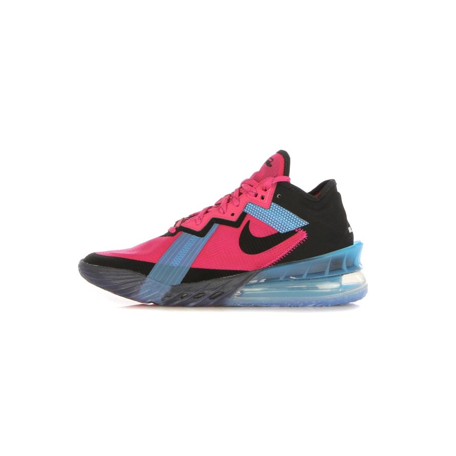 Lebron Xviii Low Men's Basketball Shoe "neon Nights" Fireberry/black/lt Blue Fury