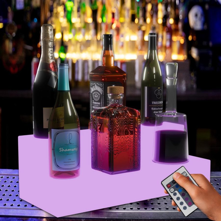 Led Bar Shelves For Liquor Bottles - Unique Transparent Light Up Liquor Bar For