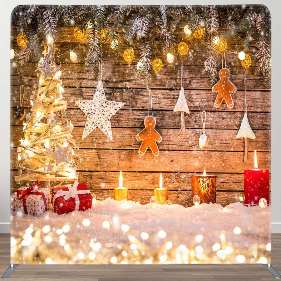 Light Shiny Wooden Christmas Pillow Cover Backdrop - Aperturee