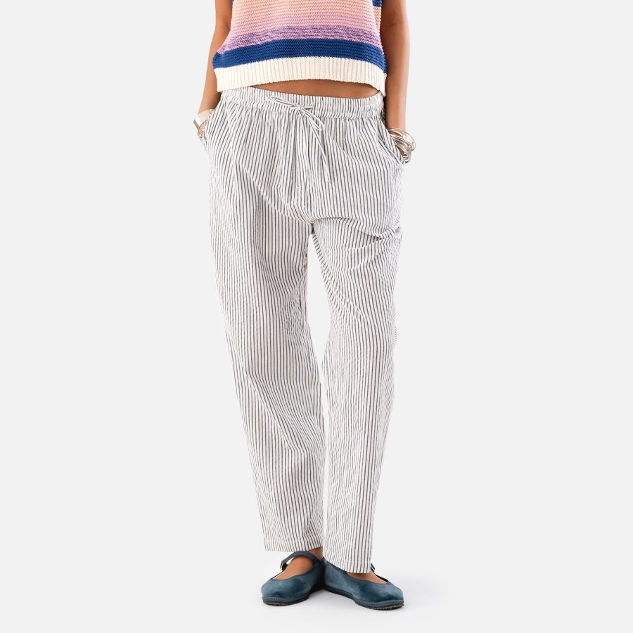 Lollys Laundry Bill Striped Cotton Trousers - M