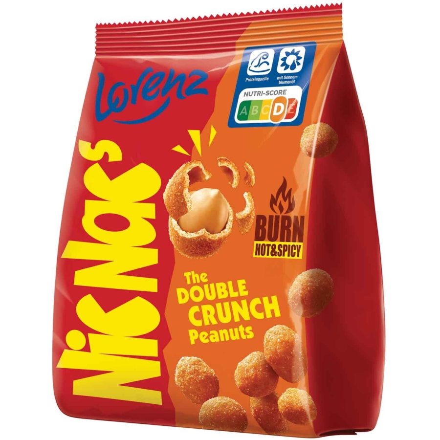 Lorenz NicNac's Nic Nacs Burn: HOT & SPICY crispy shell peanuts 110g FREE SHIP