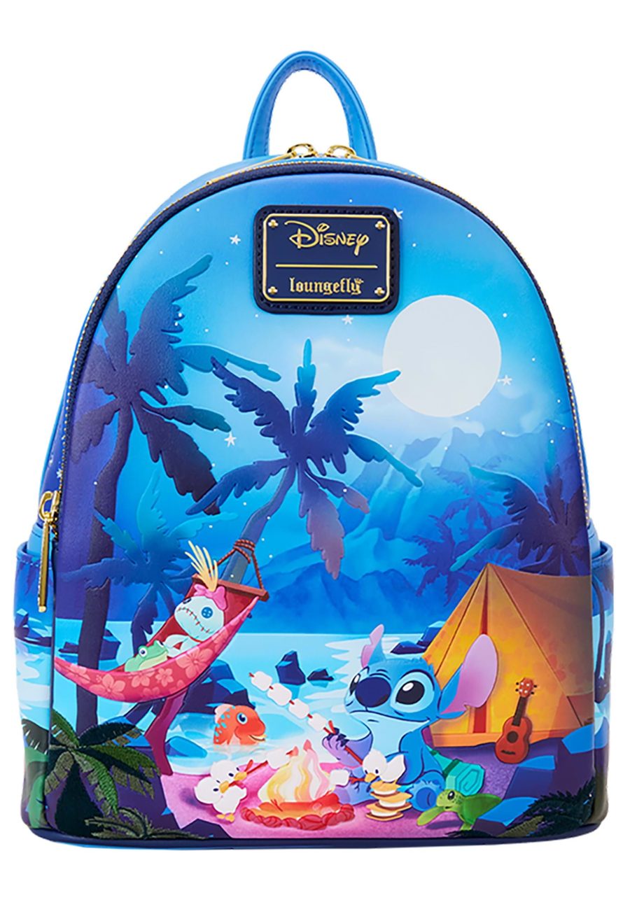 Loungefly Disney Stitch Camping Cuties Glow Mini Backpack