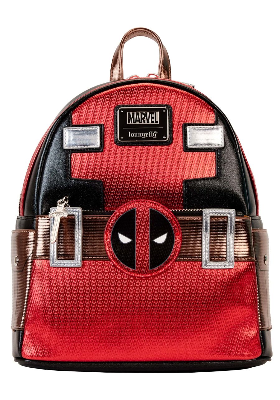 Loungefly Marvel Metallic Deadpool Cosplay Mini Backpack