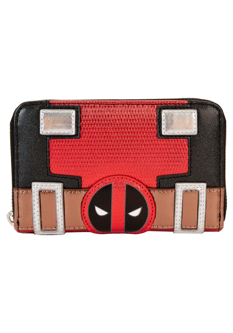 Loungefly Marvel Metallic Deadpool Cosplay Zip Wallet