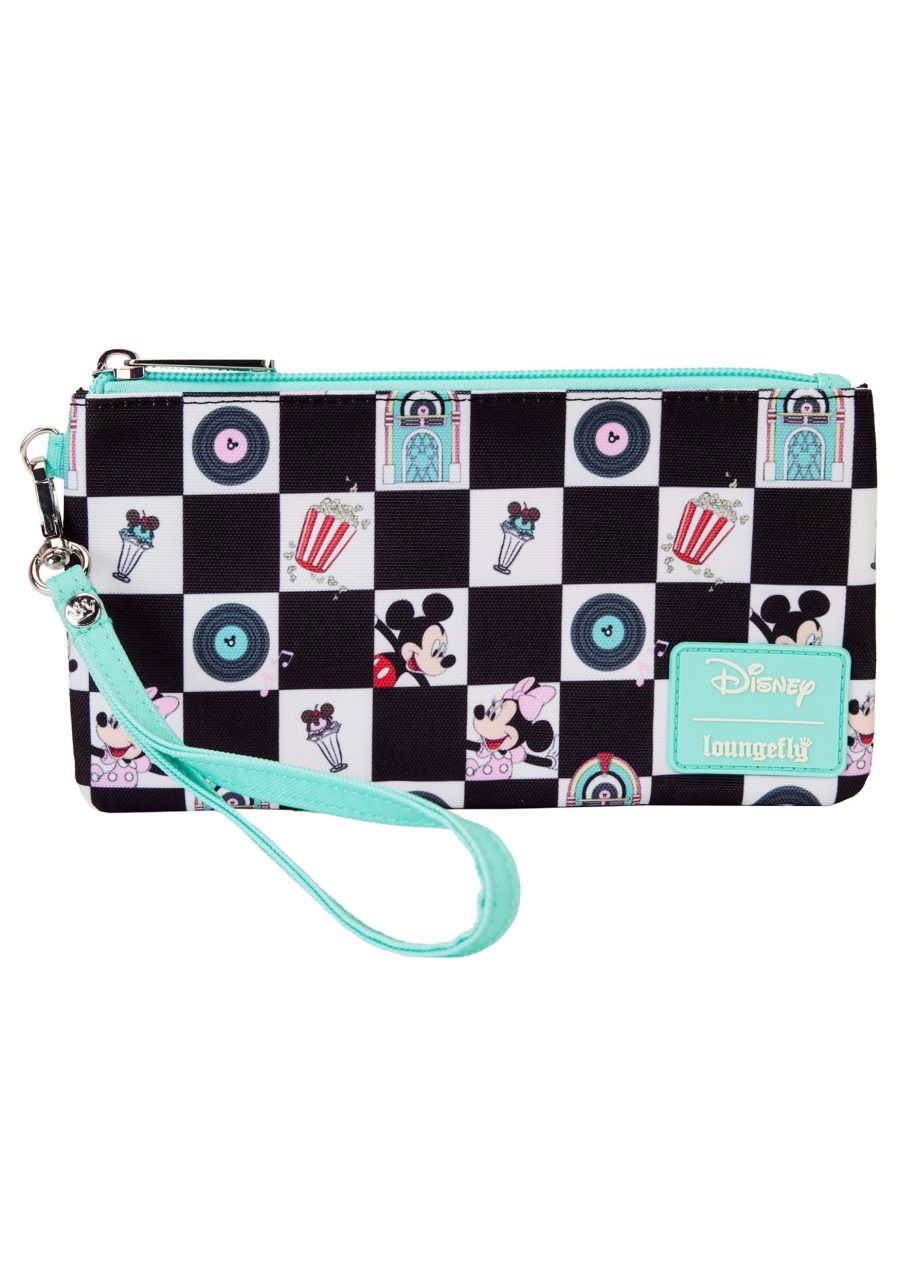 Loungefly Mickey & Minnie Diner Date Checkered Wristlet