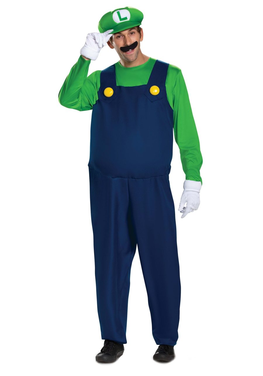 Luigi Super Mario Brothers Men's Deluxe Costume