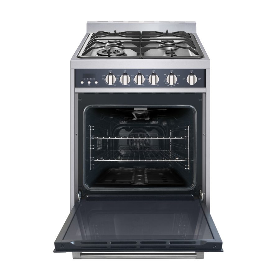 MAGIC CHEF MCSRG24S2 24FT GAS FREE STANDING RANGE WITH CO, Range; 23.6 Inch Width x 35-1/2 Inch Height x 25 Inch Depth; Electronic Ignition; 17400 BTU Left Front/ 5000 BTU Right Front/ 6900 BTU Rear Burners; 4 Burner; With Broiler