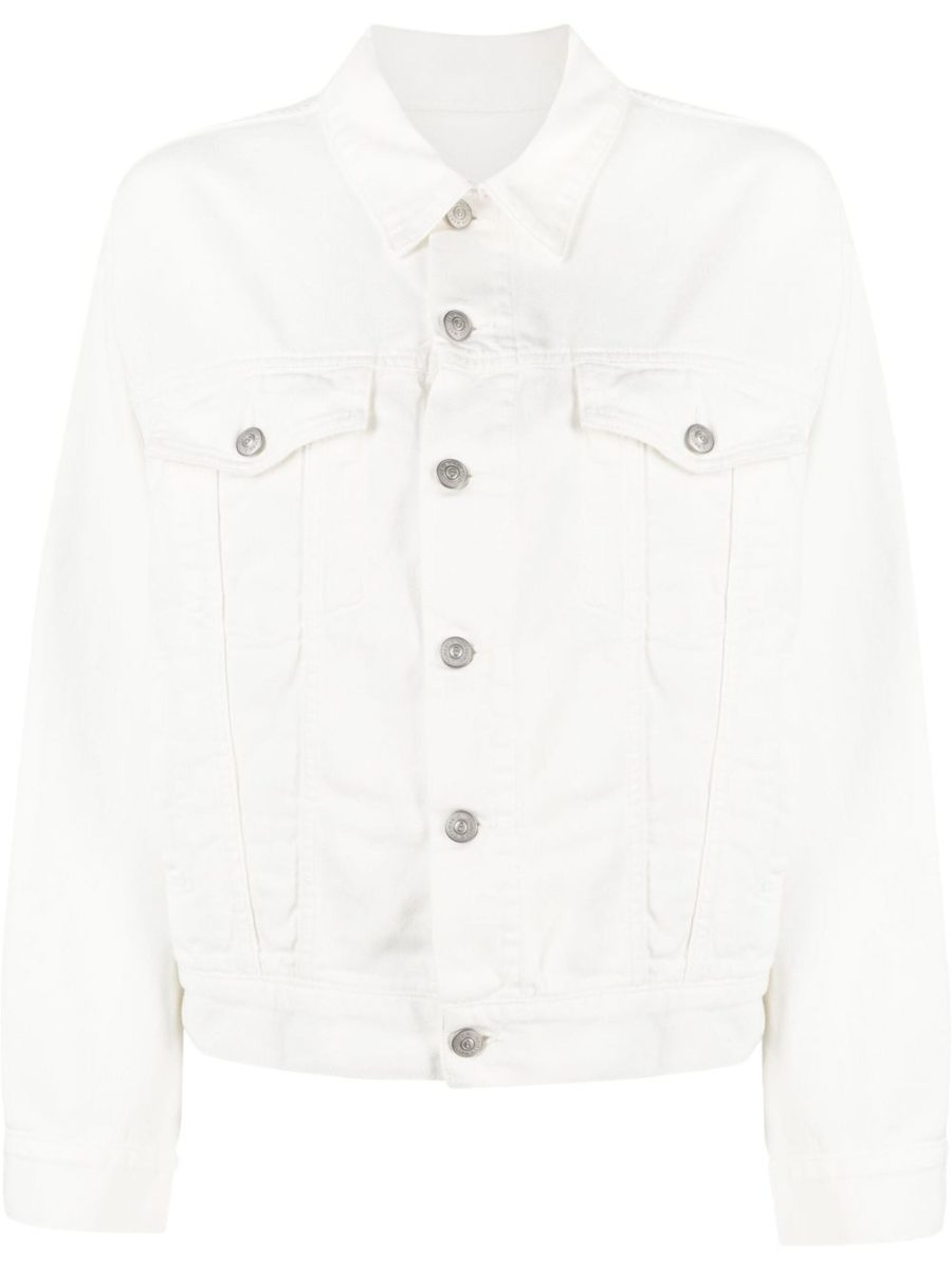 MAISON MARGIELA MM6 WOMEN Cut Out Denim Jacket White