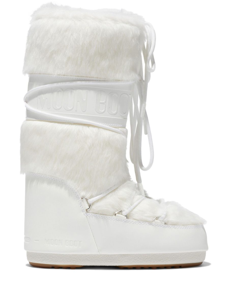 MOON BOOT UNISEX Icon Faux Fur Boots Optical White