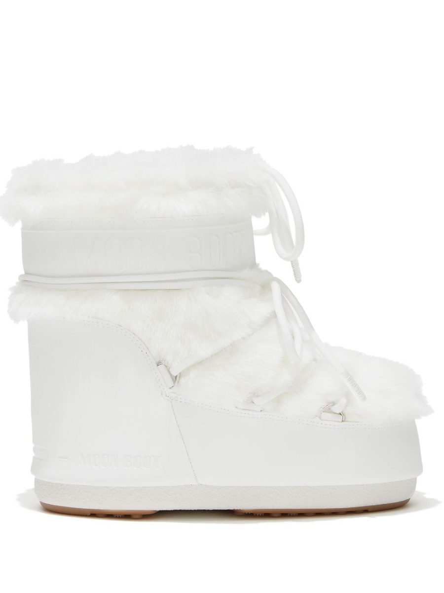 MOON BOOT UNISEX Icon Low Faux Fur Boots Optical White