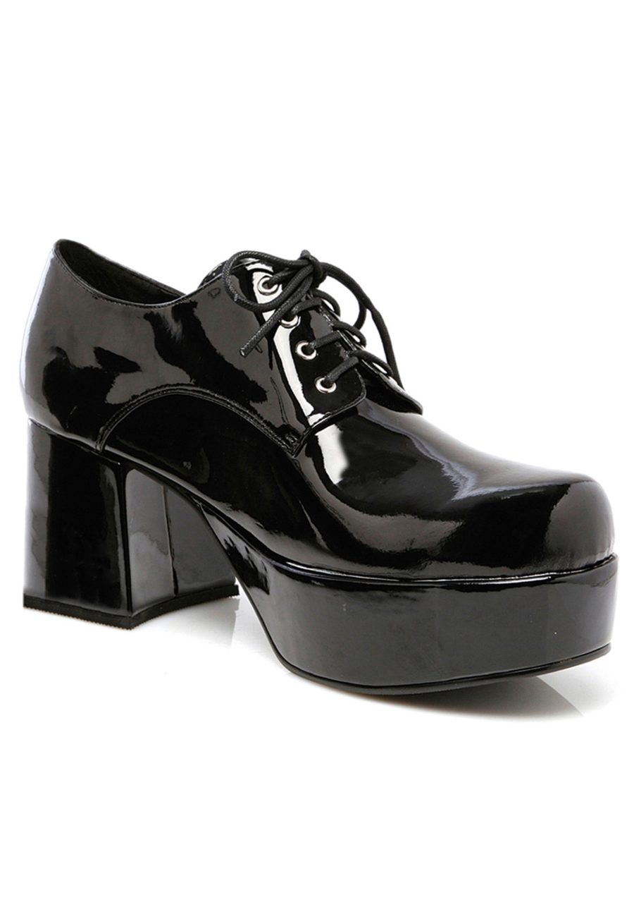 Men's Black Pimp Platform Shoes