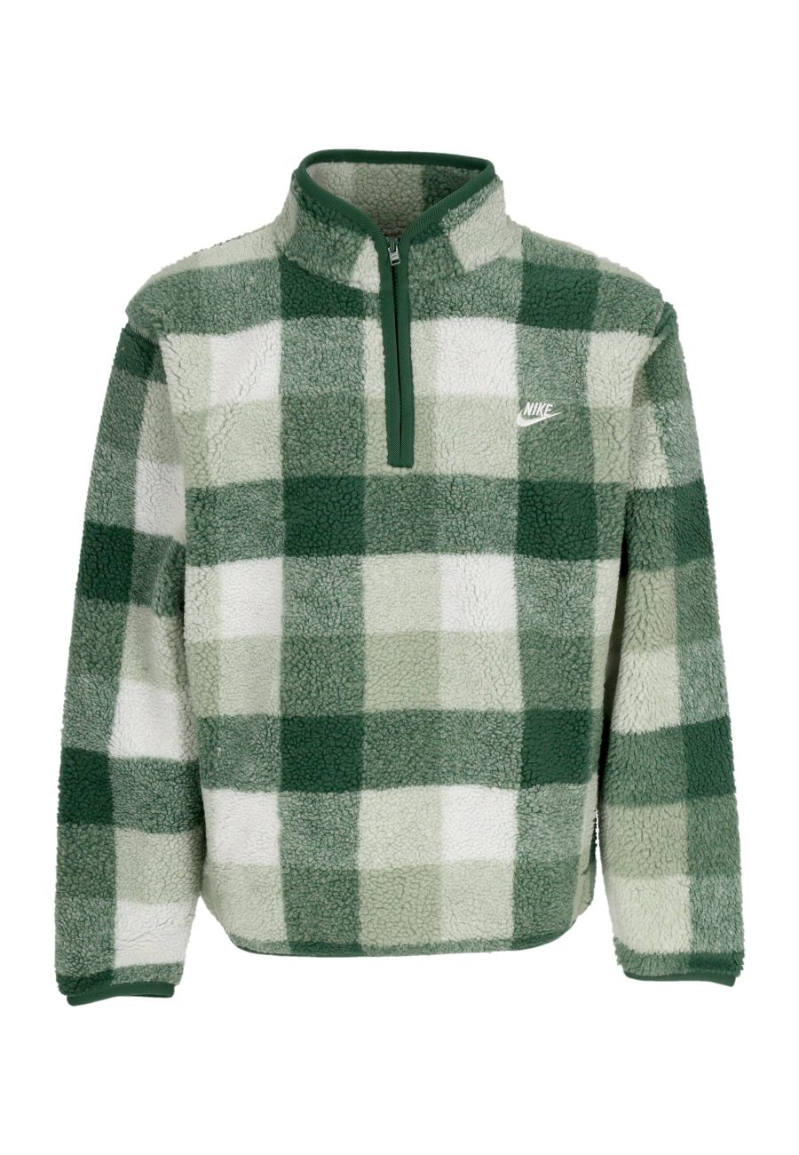 Men's Pile Jacket Club Winterized Half-zip Sweatshirt Fir/sail/jade Horizon