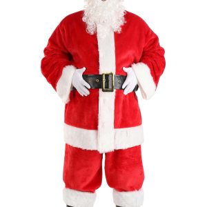 Men's Plus Size Deluxe Red Santa Claus Costume