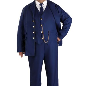 Men's Plus Size North Pole Train Conductor Costume