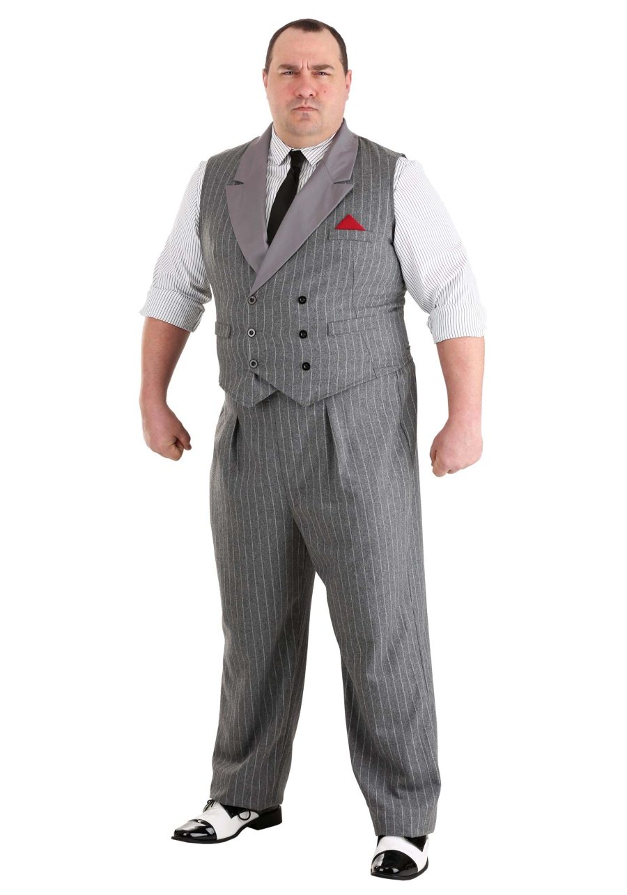 Mens Plus Size Ruthless Gangster Costume