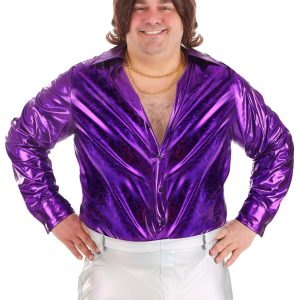 Men's Plus Size Shattered Glass Disco Shirt