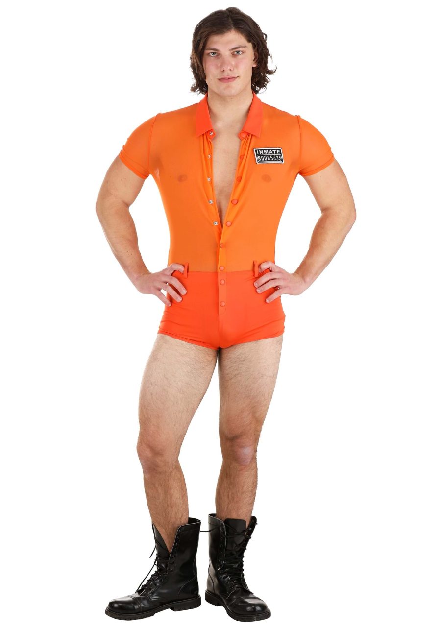 Men's Sexy Orange Prisoner Costume