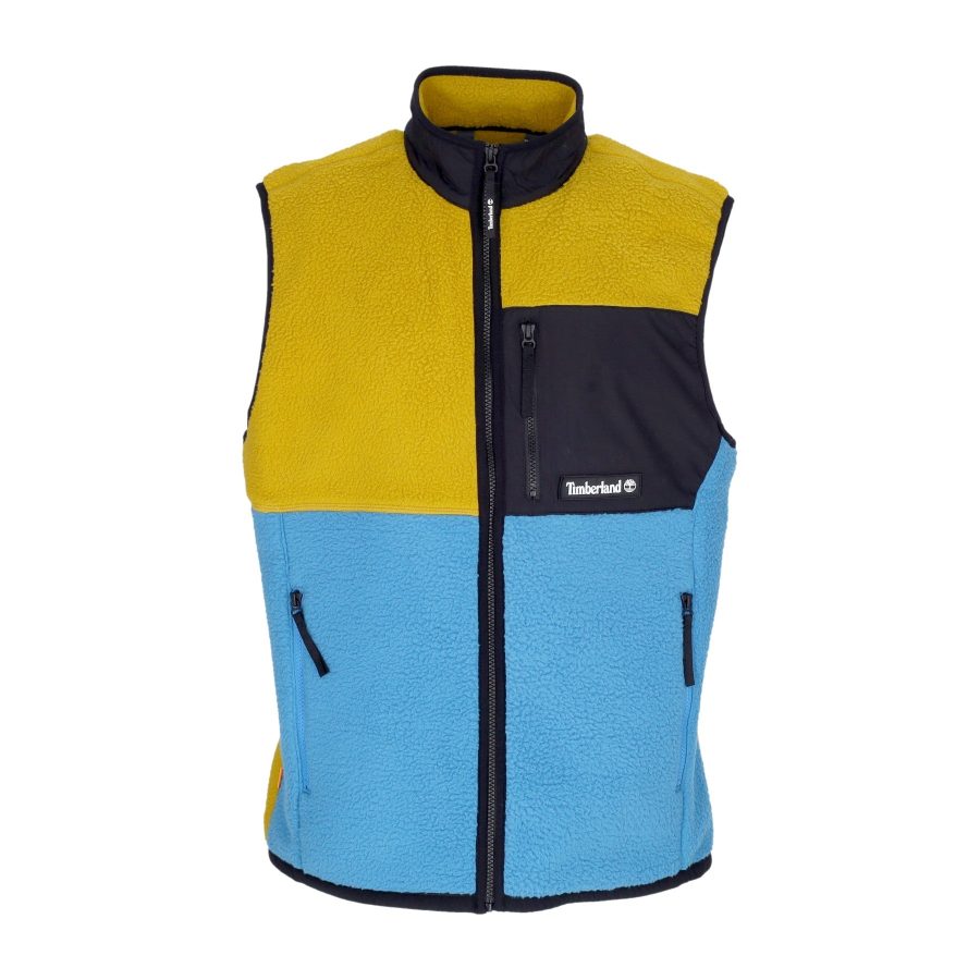 Men's Sherpa Fleece Vest Golden Palm/sea Of Belize