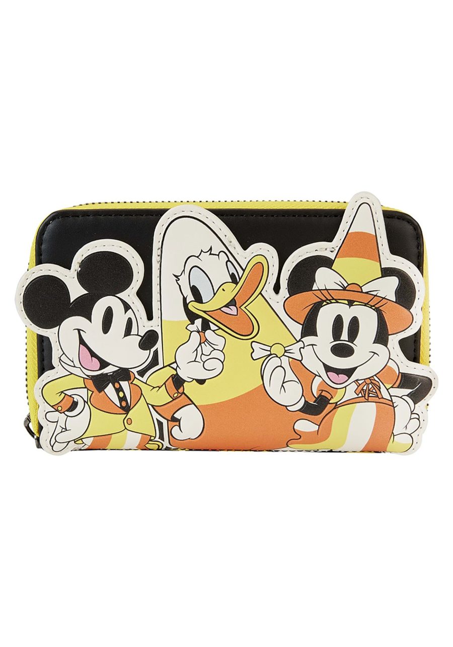 Mickey and Friends Candy Corn Loungefly Zip Around Wallet