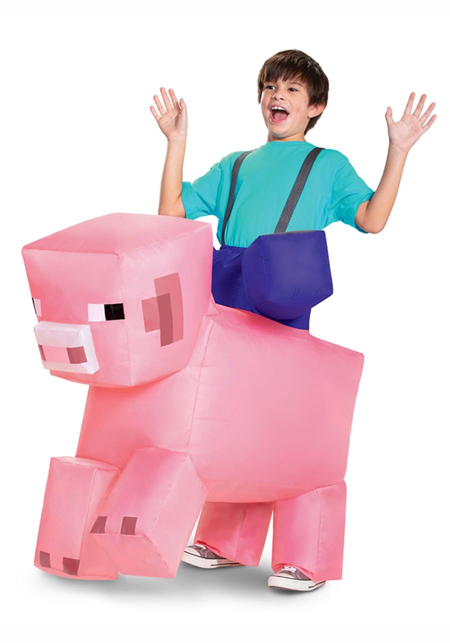 Minecraft Child Ride-On Inflatable Pig Costume