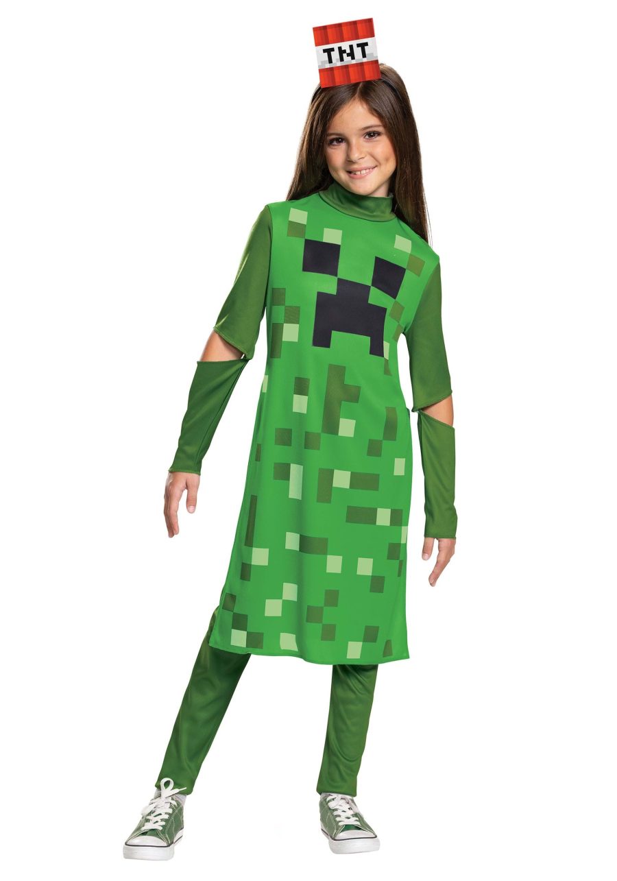 Minecraft Girl's Classic Creeper Costume