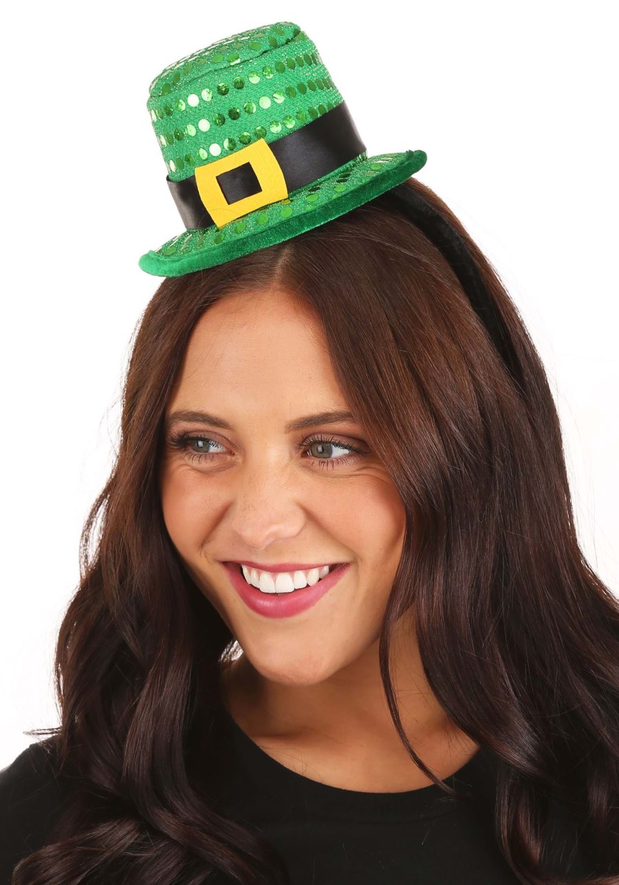 Mini Leprechaun Sequin Hat Costume Headband