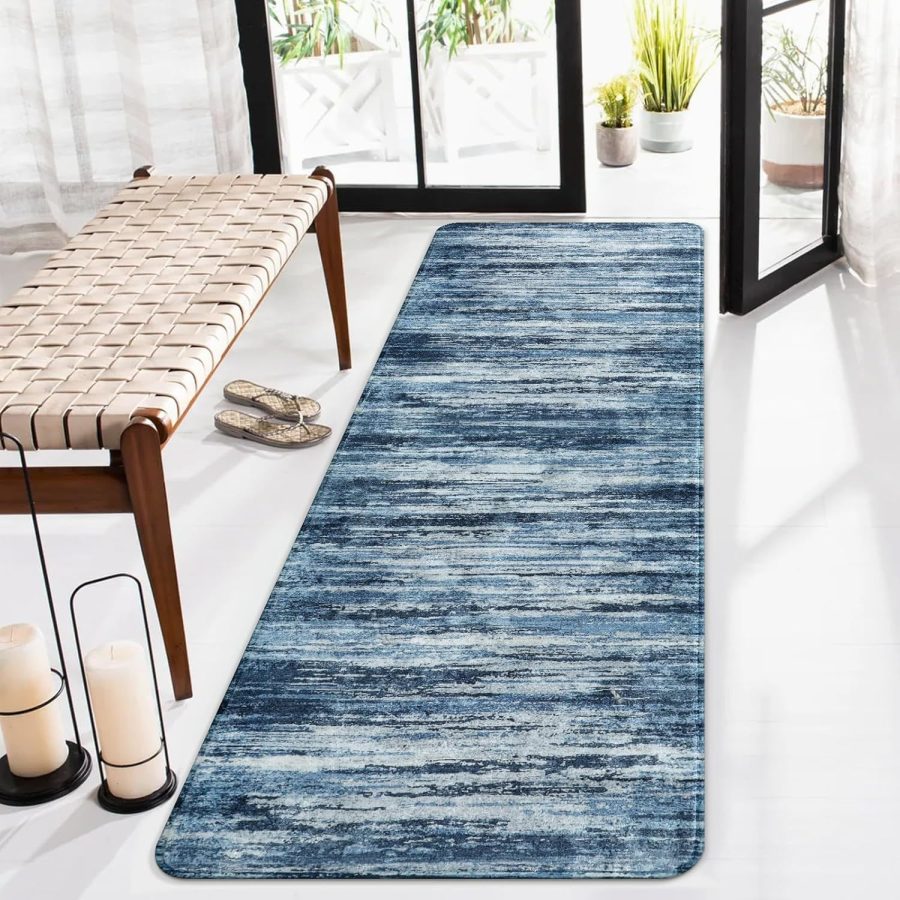 Modern Ombre Runner Rug Non Slip, 2X8 Rug Runners For Hallways Throw Stain Resis