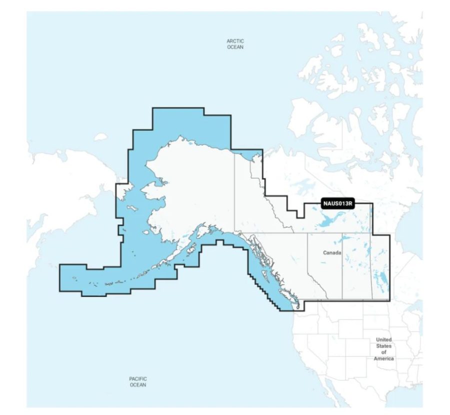 NAVIONICS 010-C1467-30 NAVIONICS+ CANADA WEST & ALASKA, Compatible With Chart Plotters (See Compatibility Chart); Detailed Coverage Of Canada West And Alaska - Lakes Rivers and Coastal; Region Code: NAUS013R; On SD/Micro-SD Card