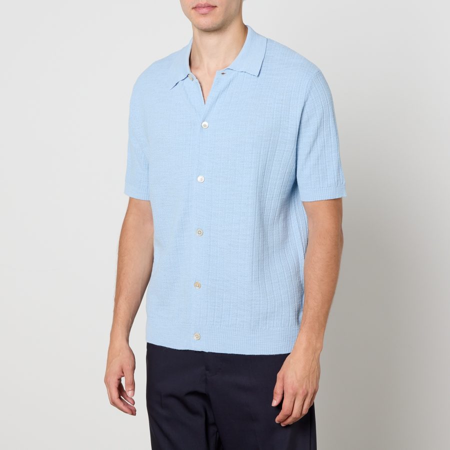 NN.07 Nolan Cotton Knit Polo Shirt - S