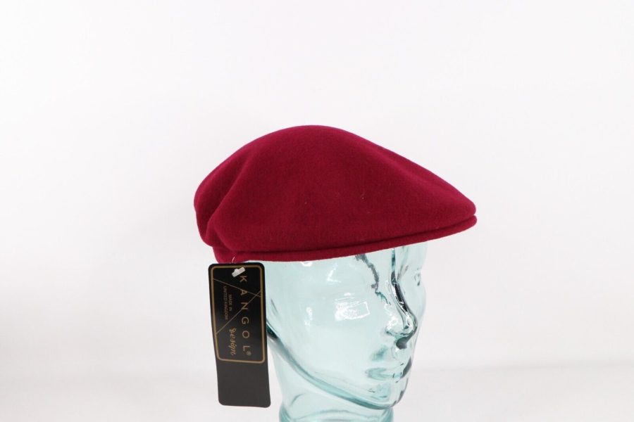 NOS Vintage 90s Streetwear Kangol Blank Wool Cabbie Newsboy Cap Maroon Small