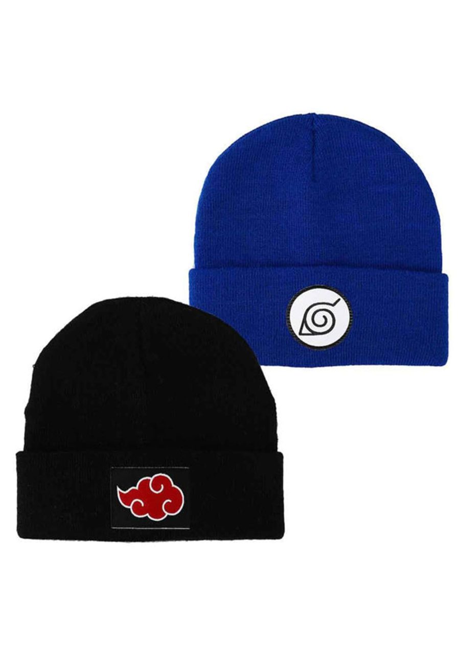 Naruto Hidden Leaf Village & Akatsuki Combo Cuff Beanies