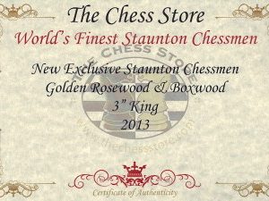 New Exclusive Staunton Chess Set Golden Rosewood & Boxwood Pieces with Walnut Chess Box - 3 King