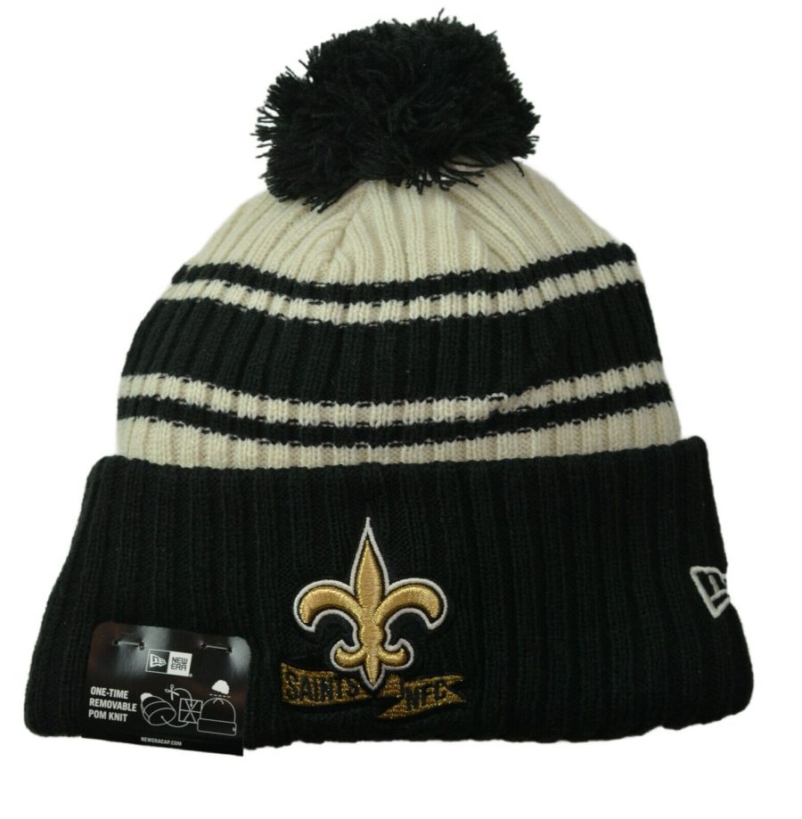 New Orleans Saints New Era NFL Sport Knit Cuffed Winter Hat with Pom