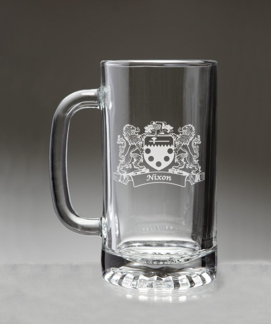 Nixon Irish Coat of Arms Beer Mug with Lions