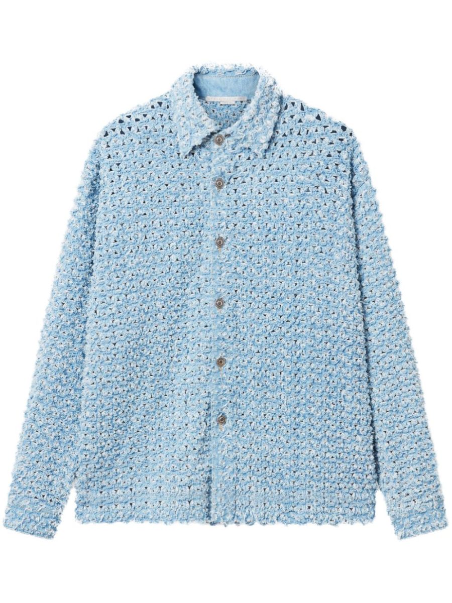 Oversize shirt in Denim Boucle