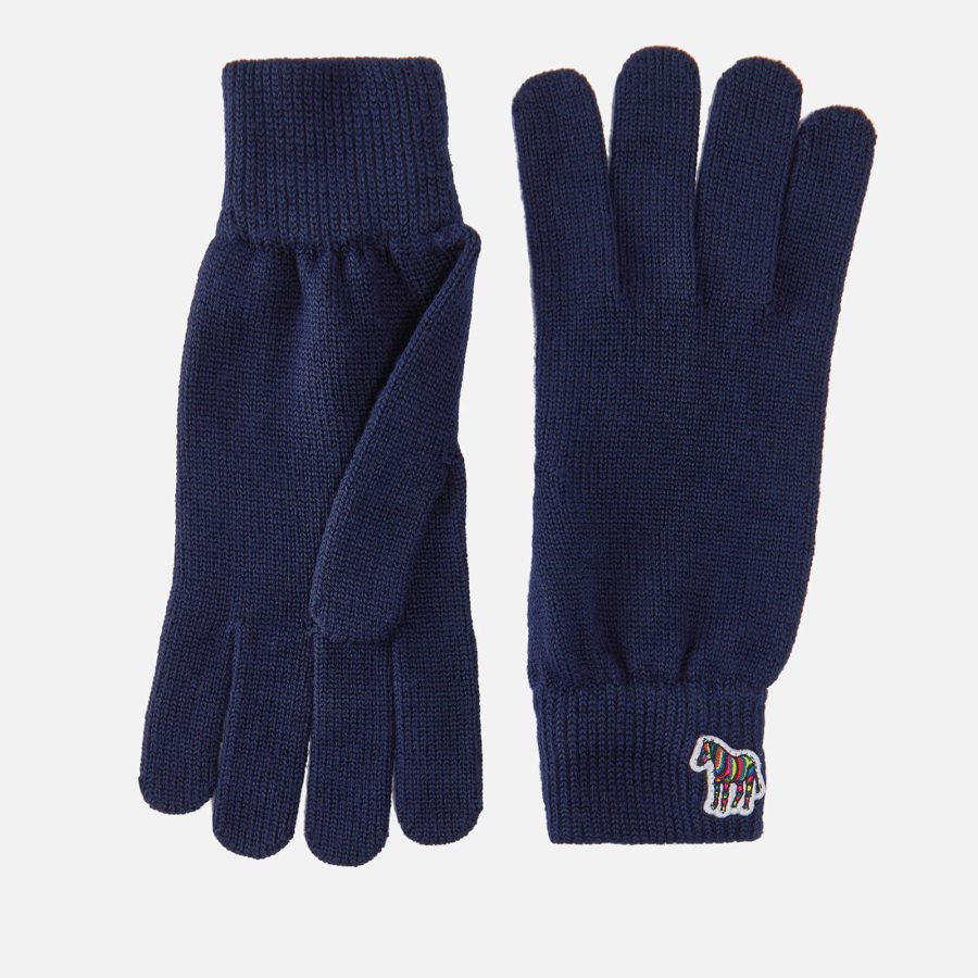 PS Paul Smith Zebra Appliqué Wool Gloves