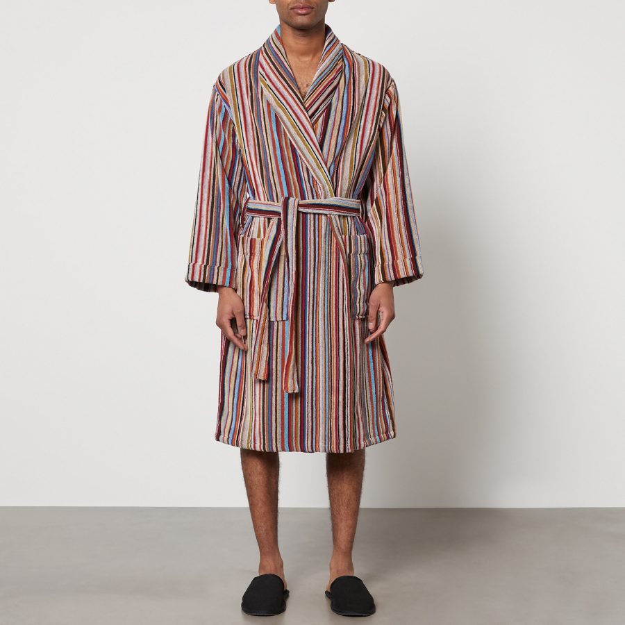 Paul Smith Striped Cotton-Towelling Dressing Gown - M