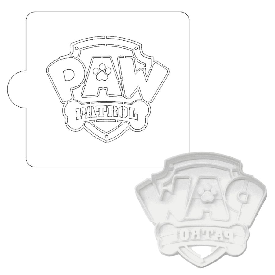 Paw Patrol Symbol Stencil And Cookie Cutter Set USA Made LSC789