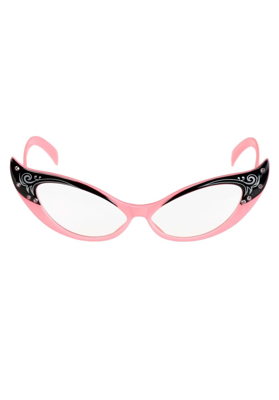 Pink/Clear Vintage Cat Eyes Glasses