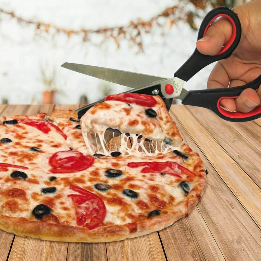 Pizza Cutting Scissors with Detachable Spatula