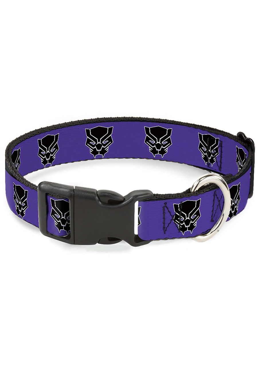 Plastic Clip Black Panther Icon Pet Collar