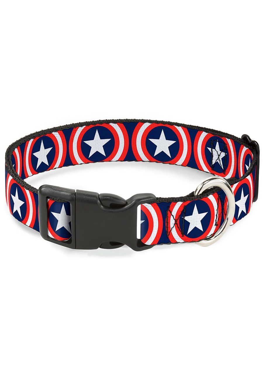 Plastic Pet Clip Captain America Shield Collar1