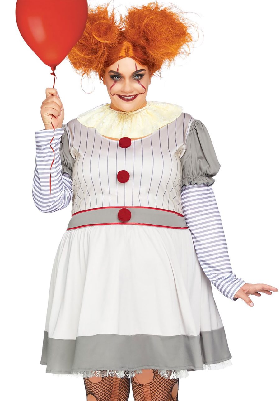 Plus Size Adult's Creepy Clown Costume