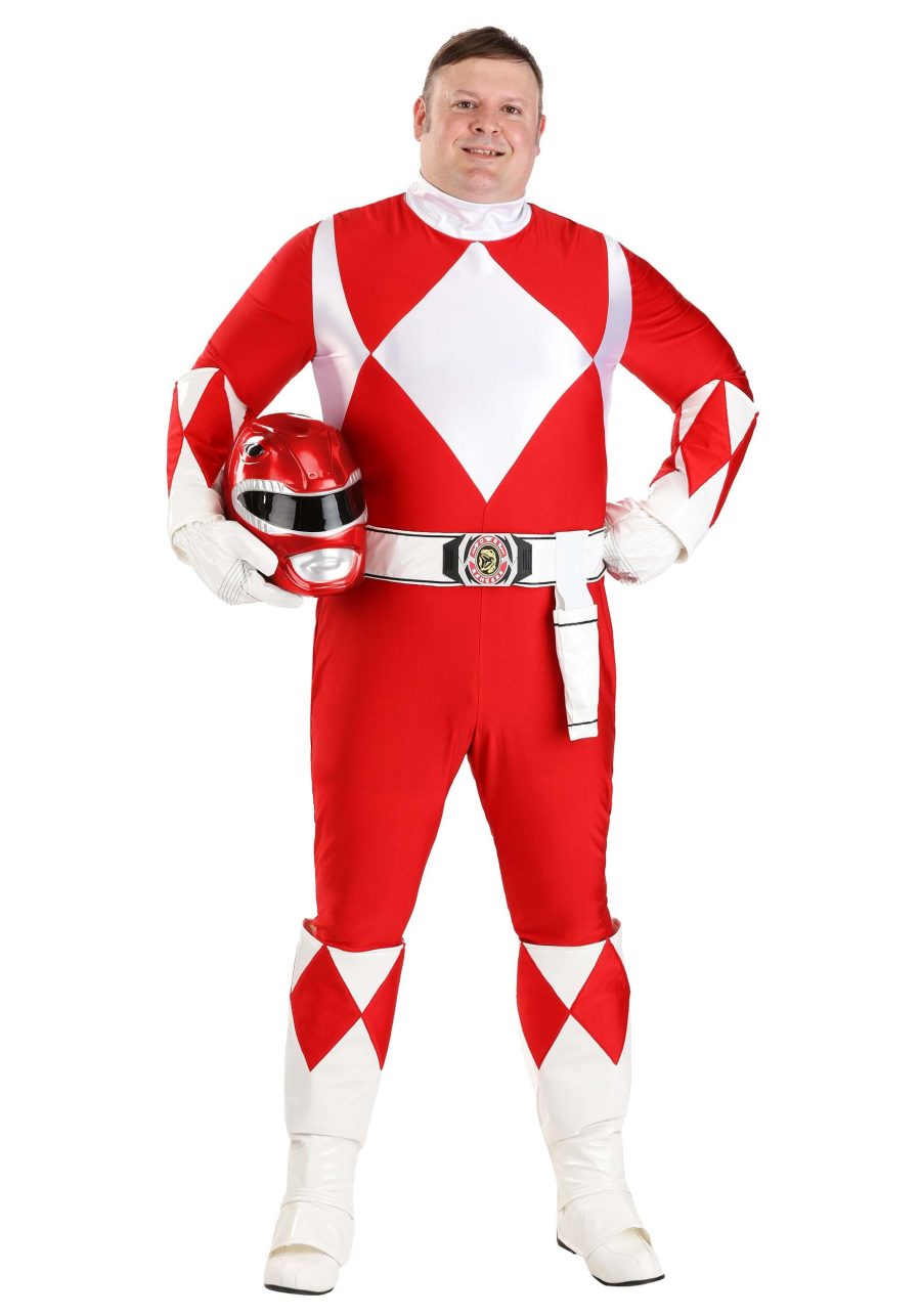 Plus Size Authentic Power Rangers Red Ranger Costume for Men