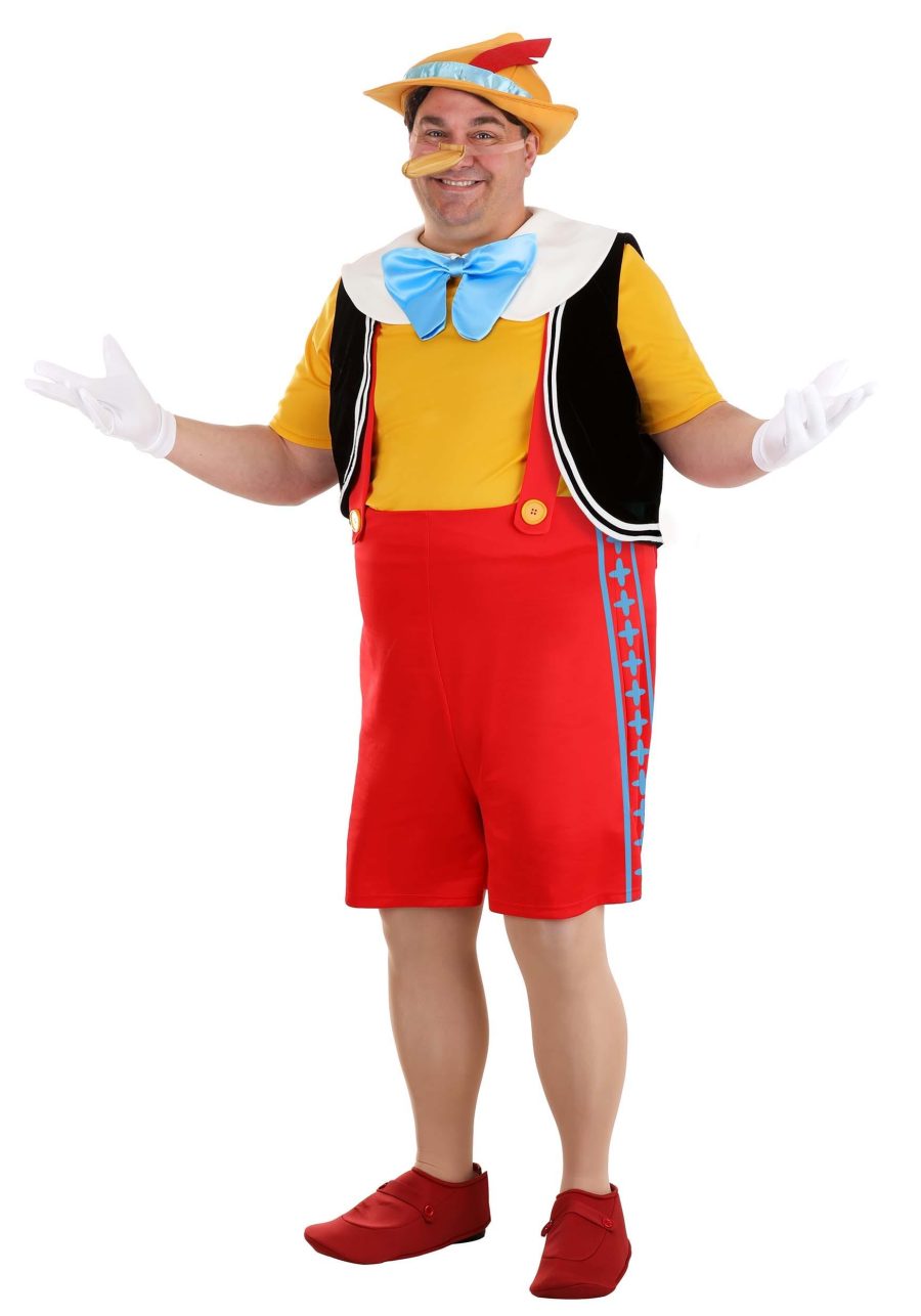 Plus Size Deluxe Disney Pinocchio Costume for Men