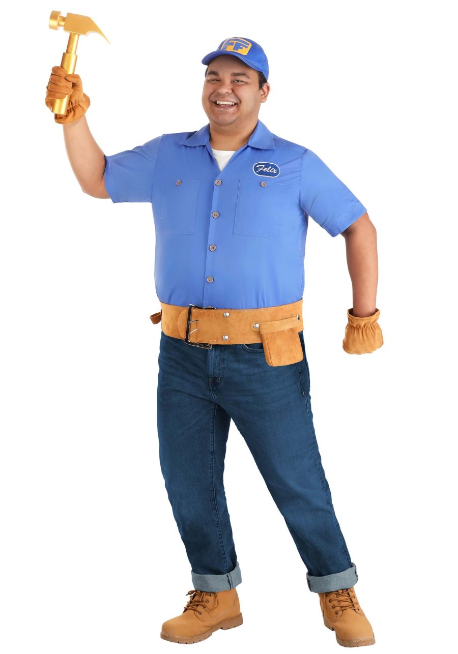 Plus Size Disney Wreck It Ralph Fix It Felix Costume for Men