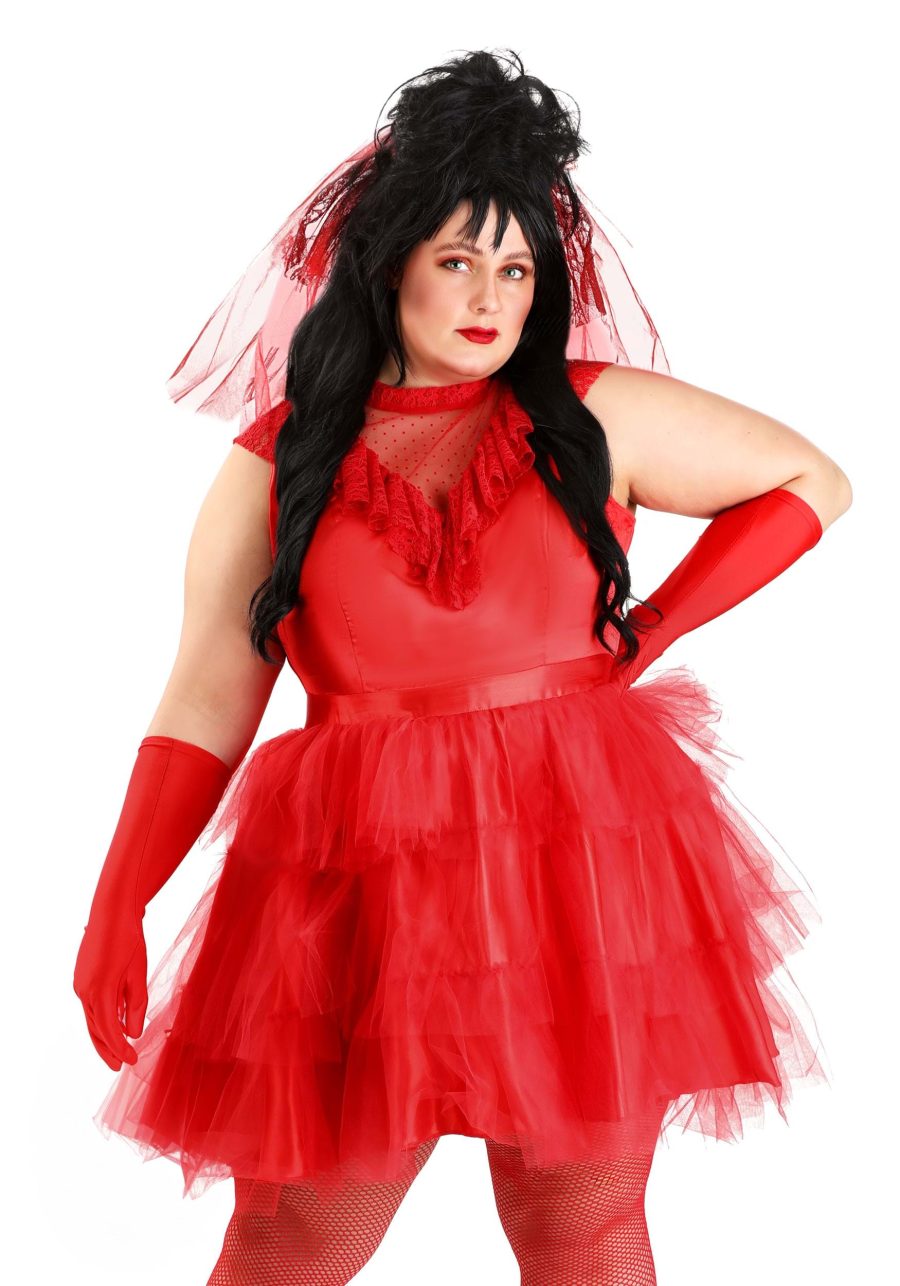 Plus Size Ghostly Red Wedding Dress Women's Costume