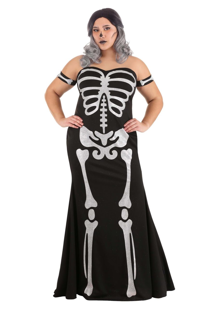 Plus Size High Fashion Skeleton Women's Costume