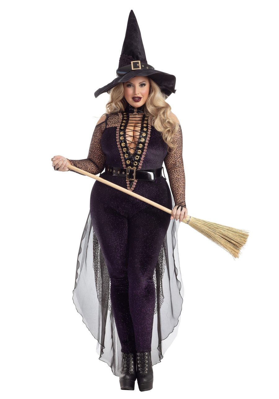 Plus Size Midnight Violet Witch Costume for Women