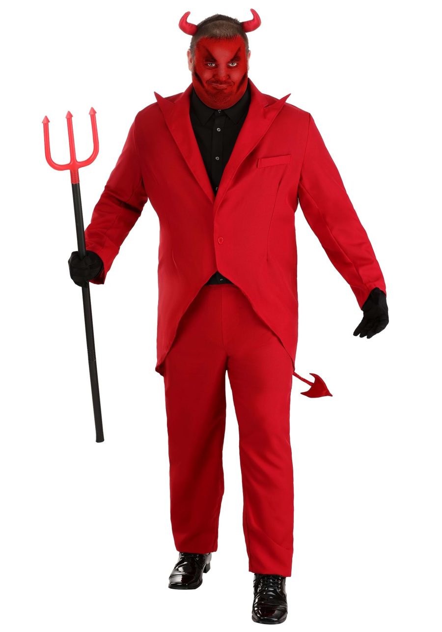 Plus Size Red Devil Suit Men's Costume